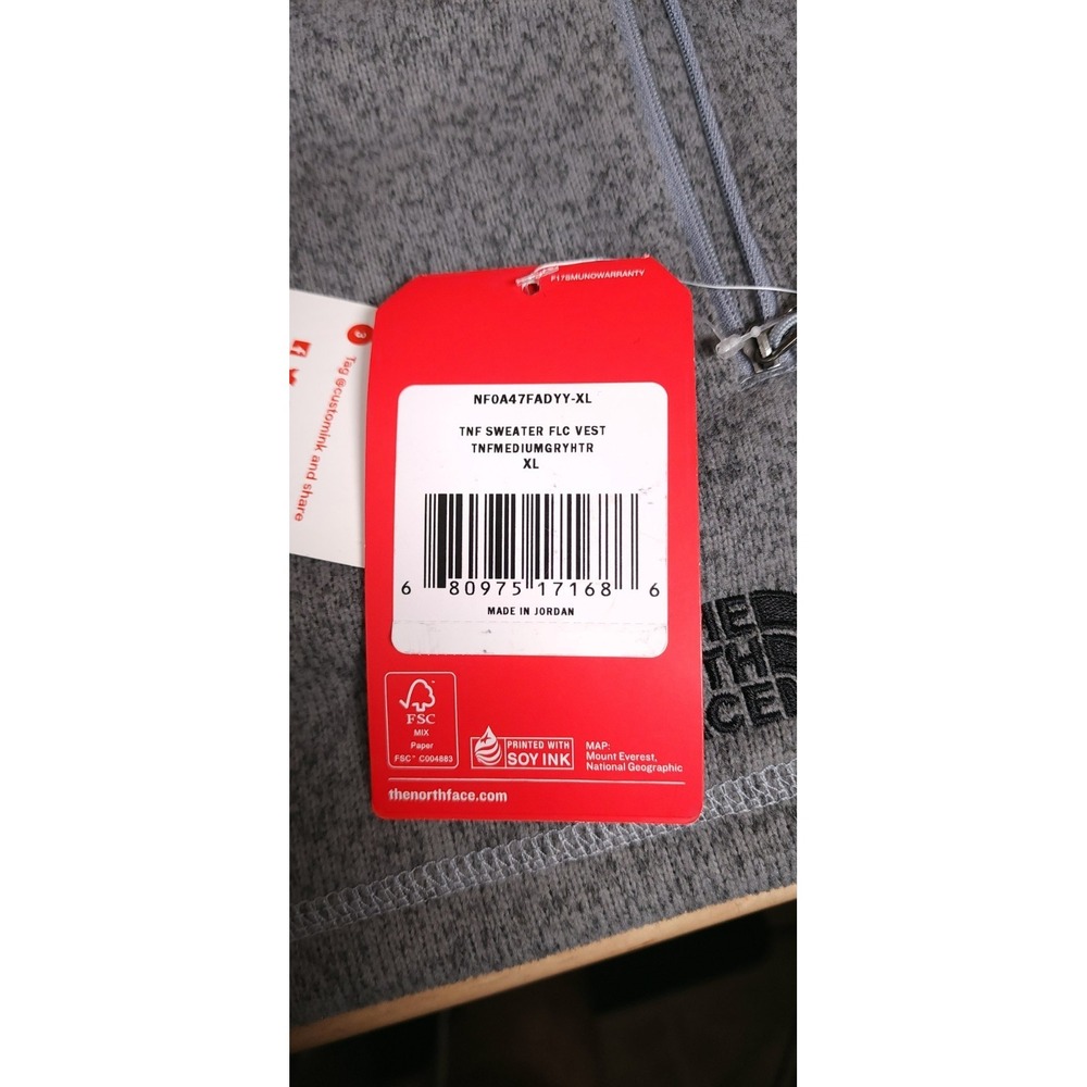 The North Face Sweater Fleece Vest Heather Gray NF0A47FA NEW Grant Thornton - Picture 7 of 9